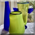 D12. Art glass vases. 